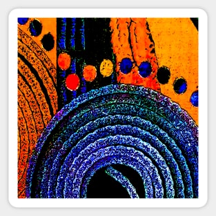 Concentric Contrast Blue & Orange Sticker